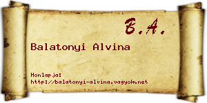 Balatonyi Alvina névjegykártya